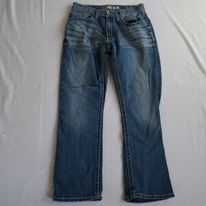 Buckle 31x30‎ Jake Straight Dark Wash Bold Stitch Stretch Denim Mens Jeans